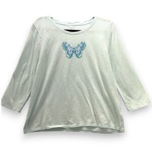 Talbots Butterfly Top‎ Green XLP